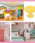 Bright Yellow Metal Cabinet Knobs Pack Of Ten Round Drawer Pulls For Dressers And Cupboards on colorful kids room furniture.