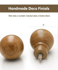 Wood Curtain Rod Set For Windows 72 To 144 Inches Adjustable Easy Install 1 Inch Diameter Heavy Duty Drapery Rod With Decorative Wooden Grain Finials