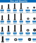 Diagram showing 516 Piece Nuts And Bolts Hardware Kit With 21 Sizes M3 M4 M5 M6 Phillips Pan Head Fasteners And Washers