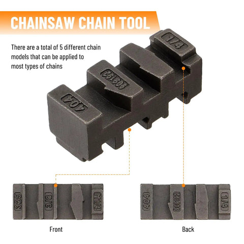 Close-up of a 5-slot metal tool from the 2 In 1 Chainsaw Chain Breaker And Rivet Spinner Kit for Home Shop Benchtop Repair