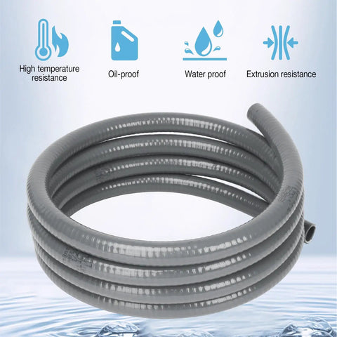 Coiled Three Quarter Inch Six Foot Liquid Tight PVC Electrical Conduit Kit Flexible Non Metallic AC Whip with protective features