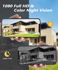 Comparison of day and night vision on phone screens from Solar Powered Wireless Outdoor Security Camera With 355 Degree Pan Tilt