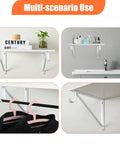 Kickass Heavy Duty Closet Shelf And Rod Brackets 10 Pack Wall Mounted L Shaped Steel Brackets With Extra Rod Arm White Finish, showcasing versatile storage options.