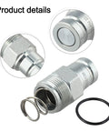 3/8 Inch Male Flat Face Hydraulic Quick Coupler Fitting Compatible With Bobcat Skid Steer Loaders Heavy Duty Metal Body