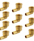 10 Pack Pex Crimp Fittings Top Notch Half Inch Female NPT Elbow Brass Lead Free For Pex B C Tubing Works With Clamp And Copper Crimp Rings ASTM F1807 NSF ANSI 61 NSF 372