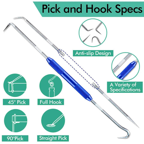 Pick and hook tools for 595 Piece Metric And SAE Air Conditioning O Ring Kit For Automotive AC, anti-slip handle design