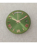 30.8mm Watch Dial And Hands Kit With Single Calendar Sunray Dial For 8285 Movement Replacement And Upgrade in green and rose gold finish