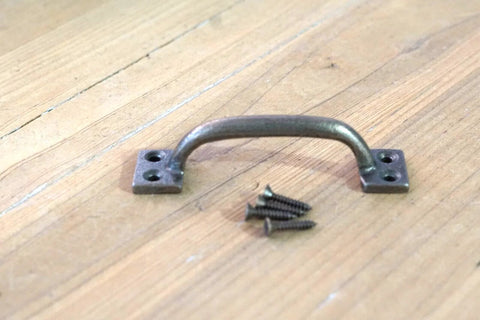 Brass Color Window Drawer Cabinet Pulls Set, 4 Inch Long By 1 Inch Wide With 3 1/2 Inch Center To Center Hole Spacing, screws included