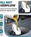 Close-up of a Two Pack Capless Gas Tank Funnel For Cars Durable Polypropylene Fuel Funnel Set For Automotive Maintenance