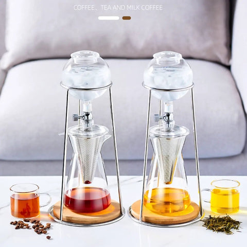 Heavy Duty Cold Brew Drip Tower With Adjustable Rate Dripper And Reusable Stainless Steel Filter for iced coffee and tea