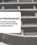 Close-up of the back reinforcement of a Seamless Resin Septic Tank Cover for Round Garden and Yard Lids, 31.4 by 31.4 by 1.9 Inches, Weatherproof Outdoor Drainage Solution for Lawn and Driveway, Rugged, Durable, No Fuss Easy Fit, Long Lasting.