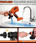 Professional Electric Paint Sprayer With 800W Motor And 1200ml Cup Includes Four Adjustable Nozzles in use with water pipe.