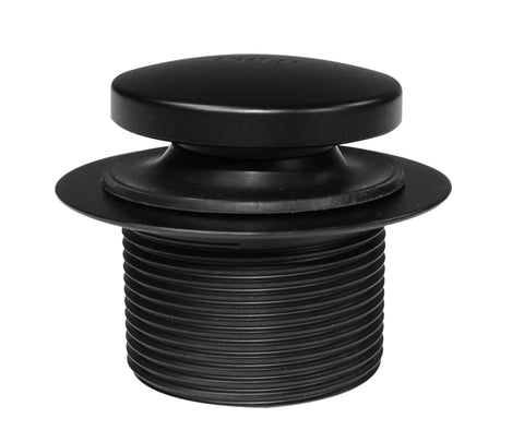 Tip Toe drain valve in matte black, designed for No Fuss Above Floor Bathtub Overflow Drain Kit, for easy installation.