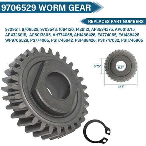 Worm Gear Kit For 5Qt And 6Qt Mixers Replacement Parts With Bevel Gear Kit Worm Follower Gear Gasket Thrust Bearing And Snap Ring Includes 9706529 W11086780 9709511 9703337 9709231
