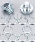 12 Piece Transmission Drain Plug With Gasket Kit For Toyota And Lexus Vehicles M10 1 5 Thread Blue Zinc Plugs