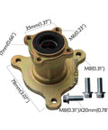 Close-up of go kart hub with detailed measurements for Upgraded 29 Inch Go Kart Rear Axle Kit With 4.10-6 Front And Rear Tires.