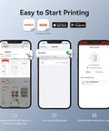 Instructions for Compact Thermal Label Printer 300DPI High Resolution Portable Label Maker Bluetooth setup on mobile app.