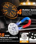 26 Inch 126 LED Rooftop Emergency Strobe Light Bar With Dual Side Flashing Safety Warning Traffic Advisor for trucks with magnetic base and rubber pads visible.