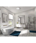 Saturn Decorative Bathroom Ventilation Exhaust Fan With Light installed on ceiling in elegant marble bathroom