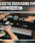 4 Pack Round Playmat Tubes Set For Card Game Storage used for MTG game, 16-inch clear tube shown on table setup