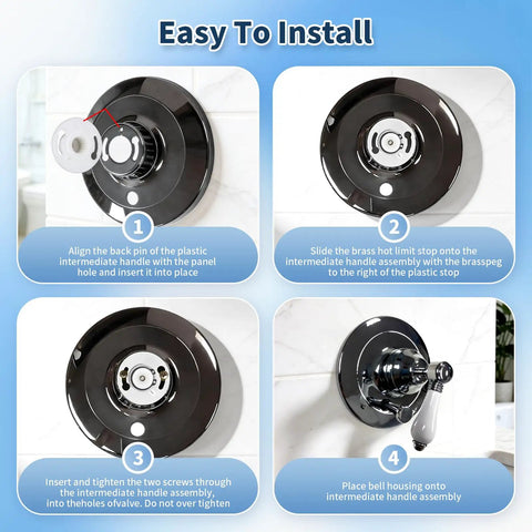 Step-by-step installation guide for Intermediate Handle Assembly With Extra Ring For Rohl Pressure Balance Trim Shower Faucet Repair Part.