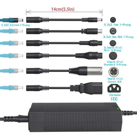 Universal 42V 2A Electric Scooter Charger With 7 In 1 Plugs For 36V Lithium Batteries Fast Charge Compatible With Razor Gotrax Jetson Voyage Ninebot Segway Swagtron Pocket Mod Sports Mod and More