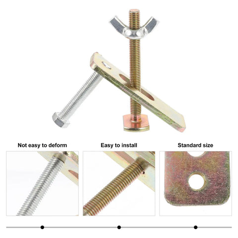 Woodworking Hold Down Clamp Kit For Routers And Milling Aluminum Alloy Press Plates 2 Sets 100mm showing detailed components