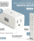 Wireless Remote Outlet Pack With Five Outlets And Two Remotes For Easy Home Control Plug And Play Smart Switches display