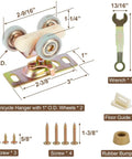 Pocket Door Roller Replacement Kit With 1 Inch O D Wheels For 100, 134F, 138F, 2610F Track Systems with components labeled