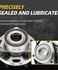 Plug And Play Front CV Axle And Wheel Bearing Hub Assembly close-up showing precise sealing and lubrication for GM vehicles.