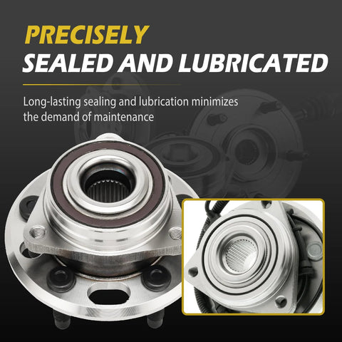 Plug And Play Front CV Axle And Wheel Bearing Hub Assembly close-up showing precise sealing and lubrication for GM vehicles.