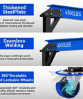 Beefed Up 2 Ton Gantry Crane Up To 4500 Lbs Capacity Adjustable Height 8.53 To 12.47 Ft 6.56 Ft Width Steel I Beam Construction Portable Shop Hoist For Factories And Warehouses Blue 2026 Upgraded