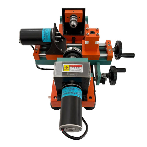 Intsuprmai Dual Motor Mini Wood Lathe Machine, Variable Speed Benchtop Tool, 350w motors, precision 1200-3000 rpm.