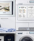 Laundry Symbols Sign And Stain Removal Guide Magnetic Cheat Sheet on washing machine, 8x11.8 inch, wall decor