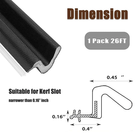 Door Frame Kerf Weather Stripping Seal Non Adhesive PU Foam With PE Cover Groove Slot Installation Dimensions Diagram