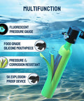 0.5L Mini Scuba Tank With Pump And Full Face Mask For Snorkeling And Shallow Water Exploration, highlighting features underwater