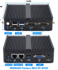 Badass Fanless Mini Pc Featuring An Intel N100 Chip provides USB ports, network ports, and a compact design for versatile use.