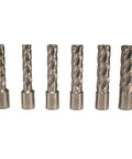 Seven piece HSS annular cutter kit for Field Proven Portable Magnetic Drill Press With 1850 Watt Motor.