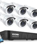 3K Lite Home Security System With Dope AI Human And Vehicle Detection, 8 Channel DVR, 6 1080p Wired Bullet Cameras and 1TB Hard Drive