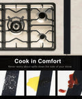 Stove Gap Cover 21 Inch Silicone Gap Filler for Kitchen Counter and Stove Heat Resistant Easy Install Easy Clean Keeps Crumbs and Spills Out Black 2 Pack shown