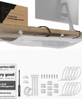Under Desk Cable Management Net Flexible Wire Organizer Tray White installed under desk with setup components displayed