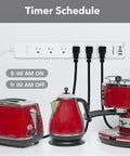 Zero Sweat Smart Power Strip Surge Protector With Six Independently Controlled Outlets, Four USB Ports Including One 20W Type C Rapid Charge, A Sweet Upgrade For Any Alexa Or Google Home Setup with red kitchen appliances.