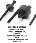 Power Steering Pulley Puller And Installer Kit For Most Domestic Vehicles showing screws and tool components