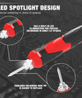 Cordless Soldering Iron Kit 4V Rechargeable With 2000mAh Lithium Battery, LED spotlight, replaceable tips, red handle