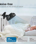 All Day Cool On The Go Clip On Fan With 10000mAh Battery 8 Inch Blade USB Powered Four Speed Settings Strong Airflow Sturdy Clamp
