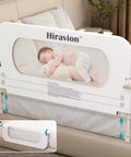 Ultra Sturdy Toddler Bed Rail Guard With U Shaped Base And Double Crossbar For Superior Stability Height Adjustable And Foldable