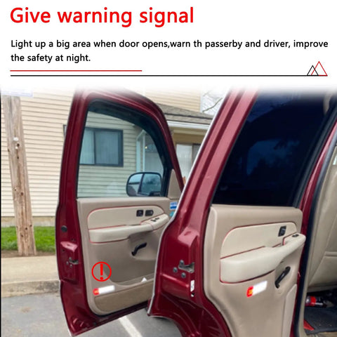 LED Door Courtesy Lights Kit For Chevy Silverado GMC Sierra Suburban Avalanche Hummer H2 Yukon Interior Door Panel Lighting Easy Plug And Play Upgrade For 1995 2009 Models installed on open car doors.