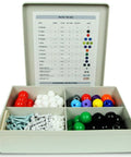 Open box showing Organic Chemistry Molecular Model Kit For Students With 88 Atoms And 140 Bond Parts Color Coded Atoms For Visual Hands On