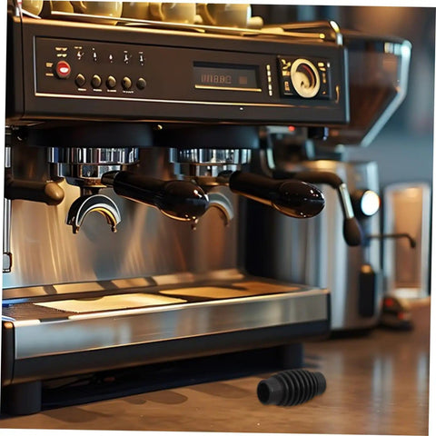 Insulation Sleeve For Coffee Makers Heat Resistant Steam Wand Guard And Pipe Cover next to espresso machine on counter