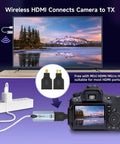 Wireless HDMI Transmitter And Receiver Kit For 4K Display With 165 Feet Range No Drivers Needed Plug And Play Portable HDMI Extender, camera to TV connection